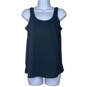 Skin Organics Size 0 XS Oversized Tank Top Black 100% Organic‎ Pima Cotton NWT